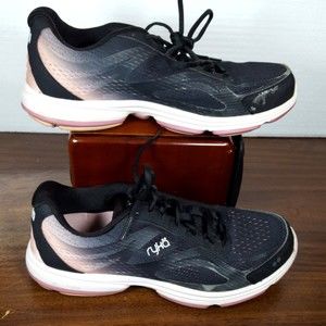 Ryka Womens Devo Plus 2 Black Running Walking Shoes Size 8